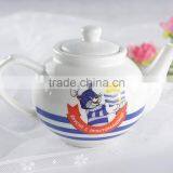 Hot Selling Products White Porcelain Cartoon Printing Teapot Wholesale thumbnail-4