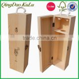 eco friendly cheap unfinished wooden wine box with hinger and lock