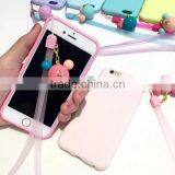 2016 New Arrival Macaron Minimalist Style TPU Protective Phone Case With Rope for Iphone 5 6 Plus thumbnail-6