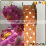 Cheap Wholesale Polyester Linen Ribbon Dots Fabric Price thumbnail-4