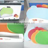 4pcs Plastic Color Coded Index Chopping Cutting Board With Non-slip Base la Planche thumbnail-5