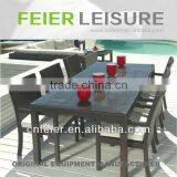 FEIER A6009CH Rattan Wrought Iron Dining Table Set thumbnail-1