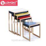 Colorful Set of 4 Nesting Table New Carative MDF Wood Coffee Table With Glossy Painting End Table Wholesale thumbnail-2