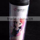 12oz Cheap Double Wall Travel Plastic Coffee Mug With Wall Paper thumbnail-1