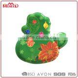 FDA Pass Holiday Green Snowman Shaped Christmas Melamine Plate, Decorative Christmas Plates thumbnail-1