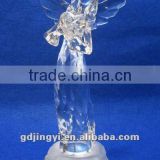 acrylic Christmas angels figurines hold a heart with LED light