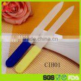 High Quality Dull Polish Glass and Silicone Handle Finger Nail File thumbnail-1