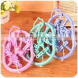 C215 Drying Clothes Plastic Hanger With Clips Ellipse Shape thumbnail-2