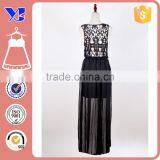Cotton Chemical Lace Face With Chiffon Dark Lining Maxi Patchwork Dresses thumbnail-2