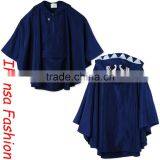 Blue Froggie Raincoat Cape With Monster Printed Hood Kid Wear Child Clothing HSC5940 thumbnail-1