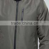 2017 High Quality New Design Durable 100% Polyester Smooth Woven Grey Rib Cuffs Running Casual Men Motorcycle Jacket thumbnail-3