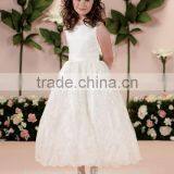 White Lace Detachable Cap Sleeve Baby Gown Formal Dresses for Kids thumbnail-2