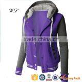 Custom Made Blank Baseball Jerseys Wholesale Fashionable Zip-up Baseball Varsity Bomber Hoodie Jacket
