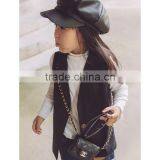 New 2017 Spring Autumn Kids Babys Solid Black Pink Vest Girls Boys Pure Vest thumbnail-4