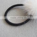Myfur Luxury Pure White Real Mink Fur Pom Pom Hair Band Fashion Girl Fur Accessory thumbnail-3