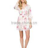 Relaxed Fit Long Sleeves Wrap Front With Detachable Belt Bath Robe thumbnail-3