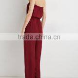 Strapless Chiffon Long Pants Jumpsuit With Self-tie Sash Belt thumbnail-2