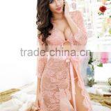 Foreign Trade Lingerie High-end European and American Big Sexy Lace of the Dress Code Black Pajamas Containing Three Eyelash Sui thumbnail-2