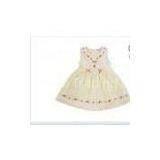 Yellow Flower Sleeveless Baby Girl Dress Coats Skirts, Toddler Princess Dress thumbnail-1