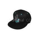 Custom Flat Brim Acrylic Snapback Baseball Caps Blue / Black thumbnail-1