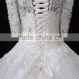 Wholesale Sweetheart Short Sleeve Lace Wedding Dresses Beaded Sweetheart Nackline Mermaid Lace Wedding Dress 2017 F12601 thumbnail-3
