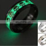 2017 Novel Stainless Steel Retro Scripture Jesus Skull Glow in the Dark Ring Fluorescent Letter Lord of Rings thumbnail-2