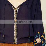 Wholesale Price Long Sleeve Embroidery High Quality Women's Tops and Blouses thumbnail-5