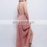 High Qaulity Lace Trim Cotton Gauze Maxi Dress ,fashion Woman Cotton Party Dress thumbnail-6