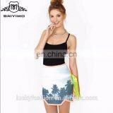 2016 Baiyimo custom women casual asymmetrical floral mini short skirt