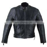 HMB-0459A LEATHER JACKETS MOTORBIKE COATS BLACK BIKER STYLE