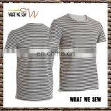 polyester/cotton grey stripes shorts sleeve mens O neck gym t-shirts custom china