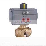 180 Degree Turn Pneumatic Piston 3-way Ball Valve thumbnail-4
