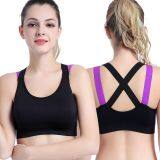 No Steel Mesh Mesh Stitching Back Sports Bra, quick-dry shock-proof large size fitness yoga running sports underwear