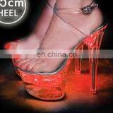 2021 New Novelty Nightclub Party Luminous Sandals Women Steel Tube Dance Shoes Women's Crystal High Heel Led Light Shoes thumbnail-2