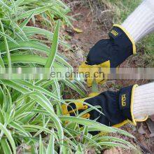 HANDLANDY Dexterity Breathable Design Men Leather Garden Gloves Utility Leather Palm Work Gloves Mechanics thumbnail-5