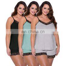 High Quality Women Valentine, Sweet Lace Trim Plus Size Chemise Lingerie/ thumbnail-1