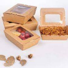 Eco-friendly Compostable Paper To Go Lunch Boxes With Window Compostable Packaging thumbnail-1