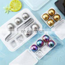 Ball Cute Chilling Round Wine Mold Custom Whiskey Artificial Stainless Steel Ice Cubes thumbnail-1