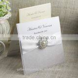 Beige Silver Color Ribbon Luxury Bengali Wedding Invitation Card thumbnail-5