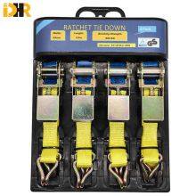 1 Inch Ratchet Tie Down Strap With S Hook for Cargo Control 4pk thumbnail-3