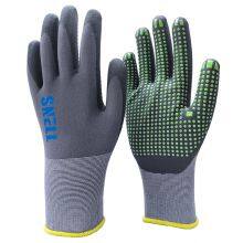 Snellsafety Nitrile Dots Patterned Palm Foam Nitrile Coated Dotted Safety Work Gloves