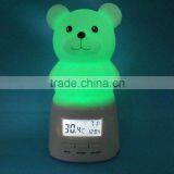 EN71 & CE Approval Touch On/off Digital Night Light Thermometer-Hygrometer