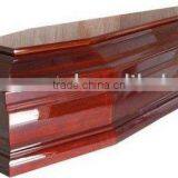 EC001 Solid Pine gloss cherry finish mortuary casket