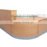 Modern Wood Half Round Glass Top Reception Desk (SZ-RT007)