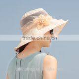 Exquisite Lace Wide Brim Hat With Flower Decoration thumbnail-2
