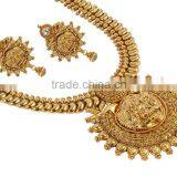 Indian Traditional Bollywood Style Temple Jewellery Necklace Set thumbnail-3