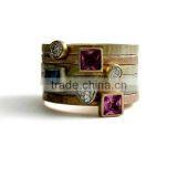 Stacking Initial Rings and Stacking Birthstone Rings. Mothers Rings in a Set Stackable Rings in Silver thumbnail-2