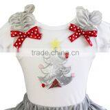 Xmas Silver Snowflake Ruffles Lovely Tree White Short Sleeves Tee thumbnail-1