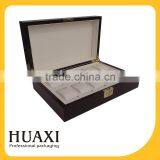 Black Lacquer Carbon Fiber 10 Slots Wooden Watches Organizer Watches Case