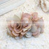 Blush Burlap Flower Hair Clip,Burlap Flower Hair Accessories thumbnail-1